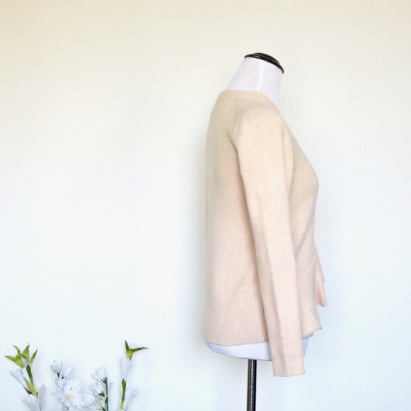 J. Crew Merino Wool Diagonal Ruffle Pullover Sweater Pink SZ XXS - Picture 12 of 15